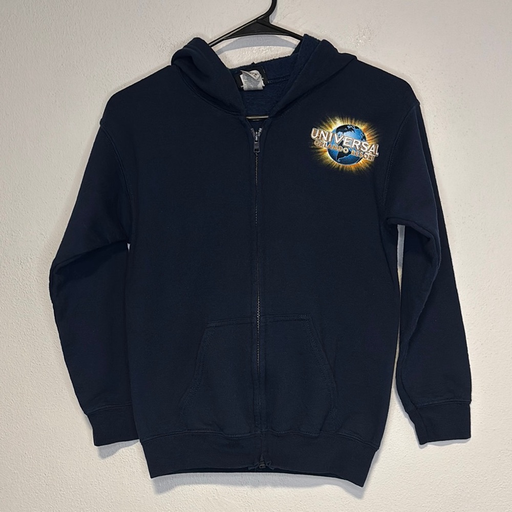 Universal Studios Marvel Youth Medium Full Zip Hooded Sweatshirt Hoodie Blue